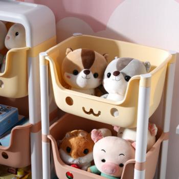 Children's Shelf Beautiful Baskets Storage Movable Toy Box Nursery