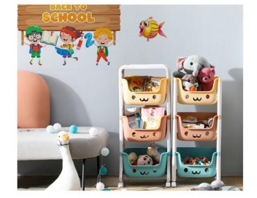 Children's Shelf Beautiful Baskets Storage Movable Toy Box Nursery