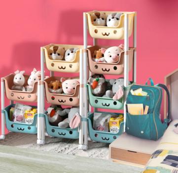 Children's Shelf Beautiful Baskets Storage Movable Toy Box Nursery