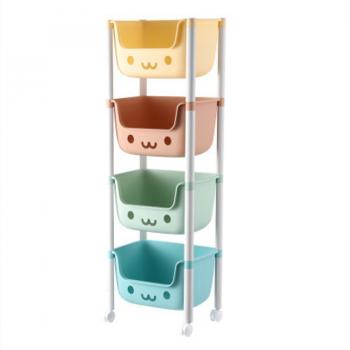 Children's Shelf Beautiful Baskets Storage Movable Toy Box Nursery