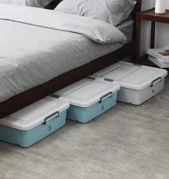 Bed Storage Box Stackable Storage Box Lockable Narrow Rolling Feet