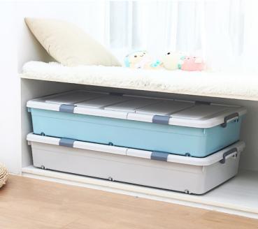 Bed Storage Box Stackable Storage Box Lockable Narrow Rolling Feet