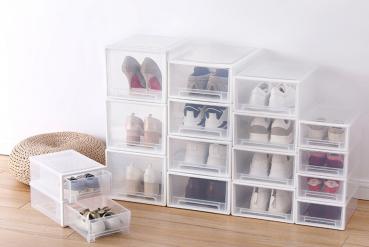 Schuhboxen transparent stapelbar Schuhaufbewahrung Box