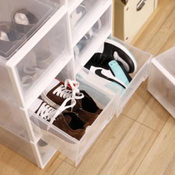 Schuhboxen transparent stapelbar Schuhaufbewahrung Box