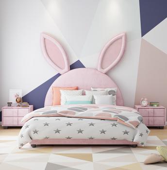 Großhandel B2B  Mädchen Jugendbett Kinderbett Mädchenbett Rosa Romantic Kinderzimmer Hase