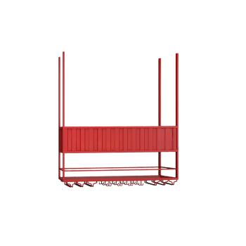 Muxing Modernes Metall Weinregal Deckenmontierter Weinglasständer Weinglas-Hängebord Weinregal Glasregal 100*25*100cm Rot /XGJJ/