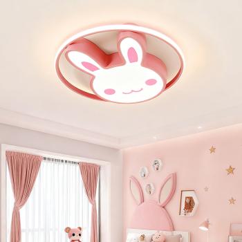 Muxing Lampe Kinderzimmerlampe LED-Lampe Augenschonlampe Schlafzimmerlampe Einbauleuchte Deckenlampe Drei Lichtfarben 50cm D：Hasenlampe /TZTZD/
