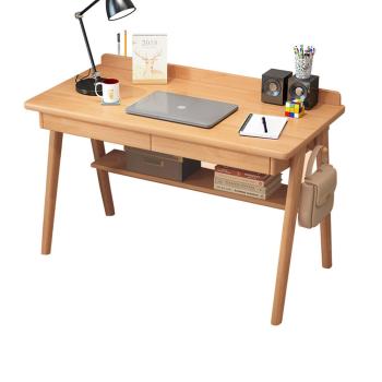 Muxing Tisch Computertisch PC Tisch Schreibtisch Bürotisch Lernschreibtisch Weiß/Holzfarbe