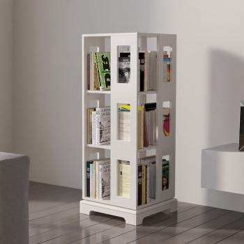 Muxing Regal Drehbares Bücherregal Lagerregal Weiß
