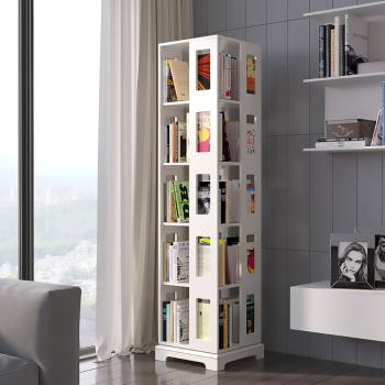 Muxing Regal Drehbares Bücherregal Lagerregal Weiß
