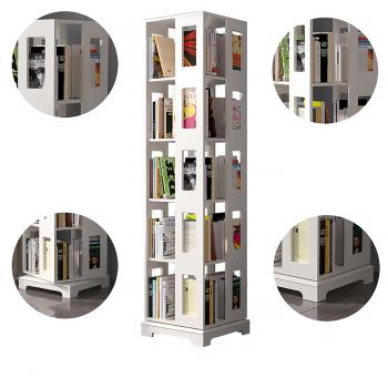 Muxing Regal Drehbares Bücherregal Lagerregal Weiß