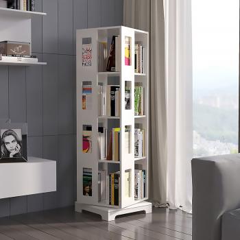 Muxing Regal Drehbares Bücherregal Lagerregal Weiß