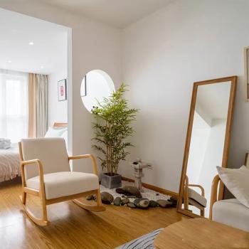 360Home Standspiegel in voller Länge Spiegel Holzrahmen