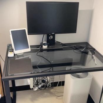 360Home Computer Schreibtisch aus gehärtetem Glas Büro Gestell