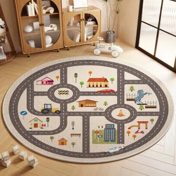360Home KinderteppichRunder Teppich Cartoon-Design ideal für die Kinderzimmerdekoration und als Krabbelmatte