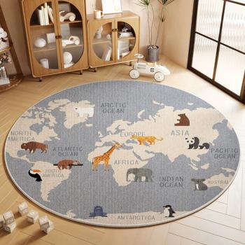 360Home KinderteppichRunder Teppich Cartoon-Design ideal für die Kinderzimmerdekoration und als Krabbelmatte