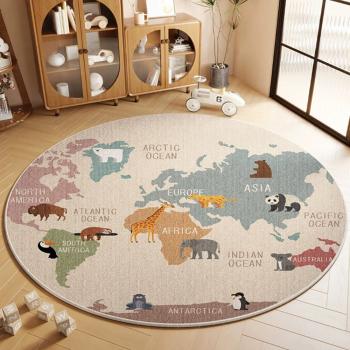 360Home KinderteppichRunder Teppich Cartoon-Design ideal für die Kinderzimmerdekoration und als Krabbelmatte