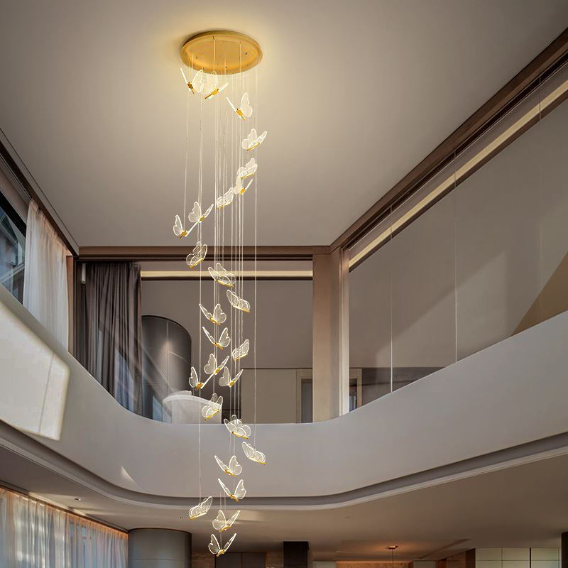 Schmetterlingslampe Villa Nacht Kronleuchter - LED Deckenlampe Mit Schmetterling Design Für Schlafzimmer & Flur