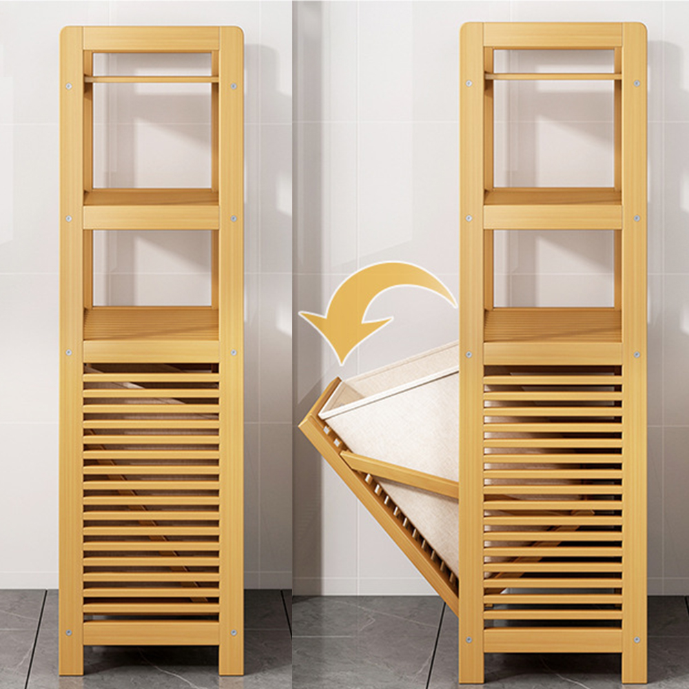 Muxing - Muxing Wschekorb Wscheregal Regal Bambus schrank Badezimmer  Wscheschrank
