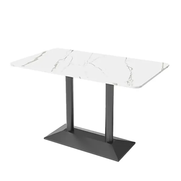 Muxing Gastronomiemöbel Esszimmertisch Esstisch Küchentisch für Esszimmer Wohnzimmer tisch Bistrotisch Sinterstein schwarzgold1【YB-CB97】