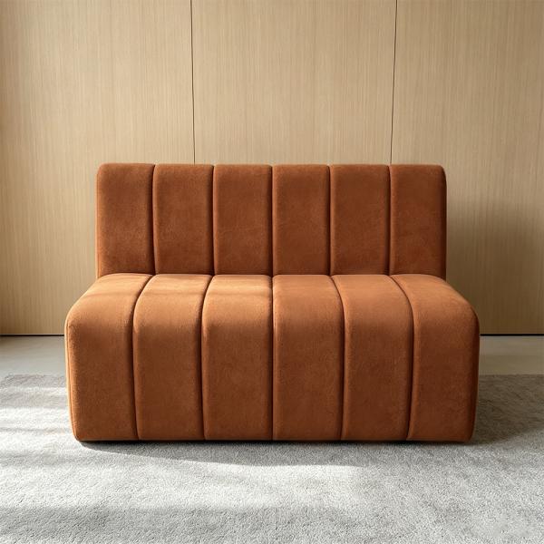 Muxing Sofa Sitzbank für Gastronomie, Gastro-Sofa Dinerbank Restaurantbank Polsterbank, Café Bar Bistro Hotel Möbel, Braun, 120 × 65 × 78 cm 【2508-16】