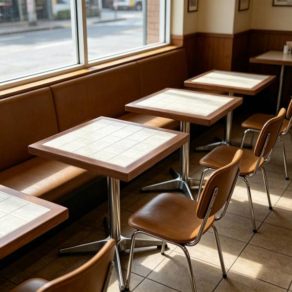 Muxing Gewerbetisch Gastronomietisch Esstisch für Café, Bar, Restaurant, Dessertladen, Bubble-Tea-Shop, Imbiss und Nudelrestaurant 60 x 60 x 75 cm【BAI-F60 -】