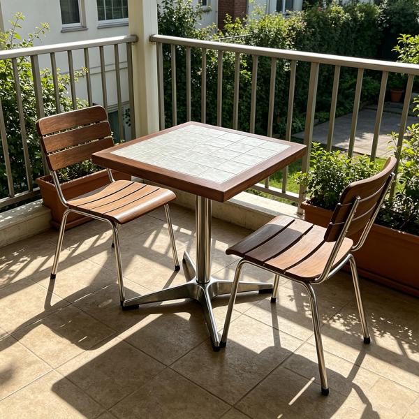 Muxing Gewerbetisch Gastronomietisch Esstisch für Café, Bar, Restaurant, Dessertladen, Bubble-Tea-Shop, Imbiss und Nudelrestaurant 60 x 60 x 75 cm【BAI-F60 -】