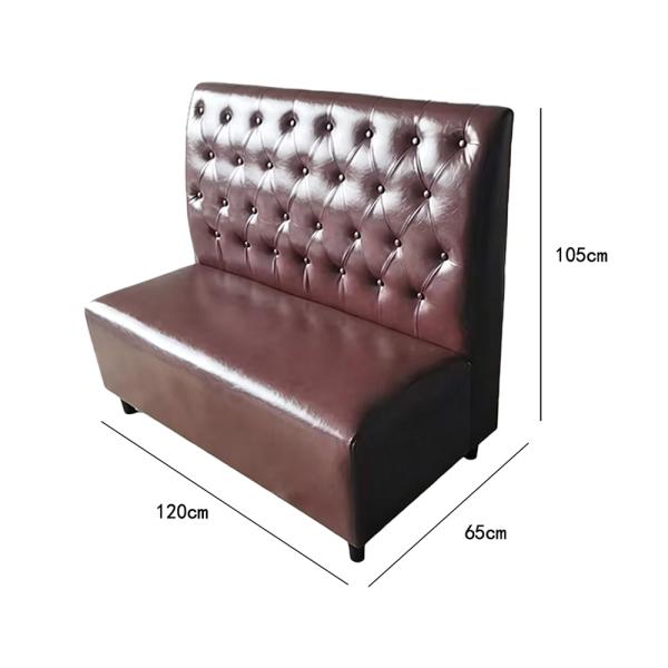 Muxing Gastronomiemöbel Stuhl Sofa Sitzbank, Dinerbank Restaurantbank für Café Bar Bistro Hotel, gepolsterte Sitzmöbel, Braun 120 × 65 × 105 cm 【Y-03KAFEI】