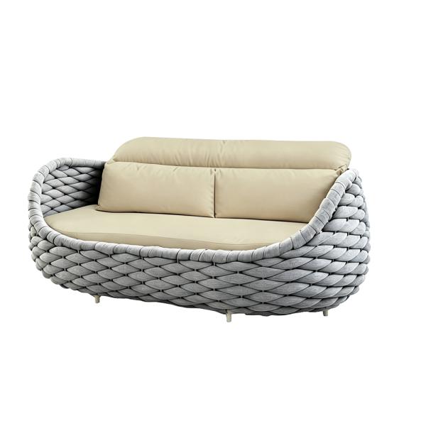 Muxing Gartenlounge Set 4-teilig mit 2 Einzelsesseln, Dreisitzer-Sofa und Couchtisch, Wasserabweisend, Ideal für Garten, Terrasse und Hof