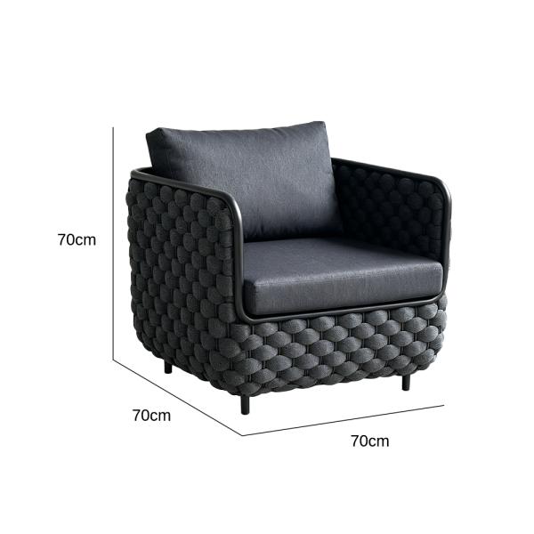 Muxing 4-teiliges Gartenmöbel-Set, Lounge-Set mit 2 Sesseln, 2-Sitzer-Sofa und Tisch, wetterbeständige Sitzgruppe für Garten und Balkon/TB627/