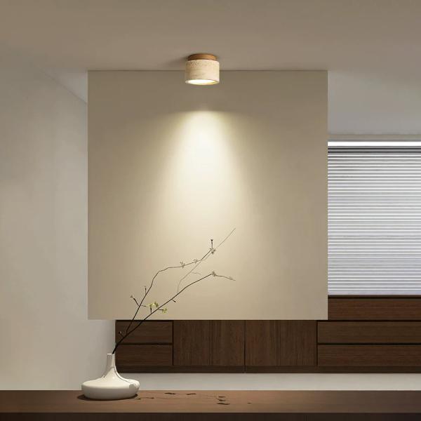 Muxing LED-Deckenleuchte im Travertin-Look, Deckenlampe, Flurlampe, Dielenlampe und Dekoleuchte für Flur, Eingangsbereich, Diele und Wohnzimmer 【ALT-XX-2053】