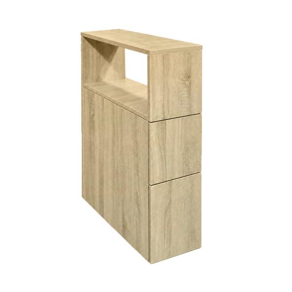 Muxing Badezimmerschrank mit offenen Ablagen und Stauraum Schmaler Badschrank Hochschrank Aufbewahrungsschrank für Badutensilien 【BGG】