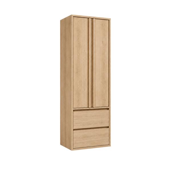 Muxing Badezimmerschrank Hochschrank mit Schubladen, schmaler Badschrank, Aufbewahrungsschrank, Stauraumschrank für Badutensilien 195*60*35cm【GSS】