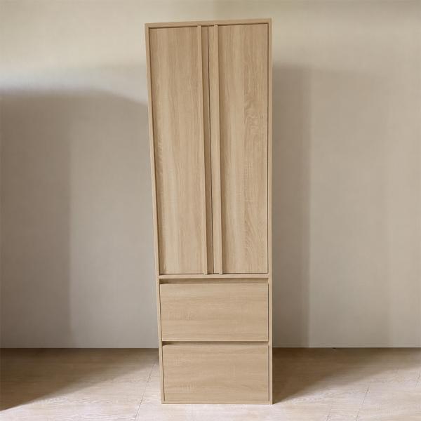 Muxing Badezimmerschrank Hochschrank mit Schubladen, schmaler Badschrank, Aufbewahrungsschrank, Stauraumschrank für Badutensilien 195*60*35cm【GSS】