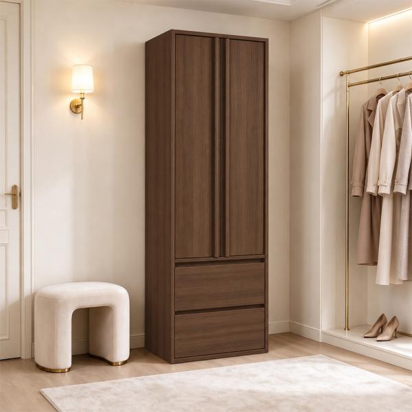 Muxing Badezimmerschrank Hochschrank mit Schubladen, schmaler Badschrank, Aufbewahrungsschrank, Stauraumschrank für Badutensilien 195*60*35cm【GSS】