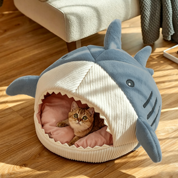 Muxing Katzenhöhle Katzenbett Haustierbett Hundebett Kuschelhöhle Schlafplatz Tierbett Katzenhaus Hundehöhle für Katzen und kleine Hunde 50 x 36 cm /SYMW/