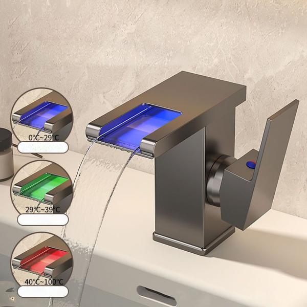 Muxing LED Waschtischarmatur Wasserhahn Badarmatur Waschbecken Mischbatterie Küchenarmatur