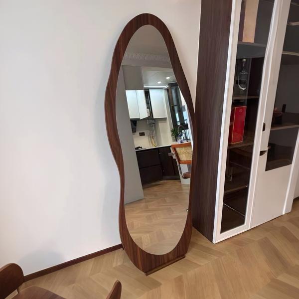 Muxing Vollkörperspiegel , Ankleidespiegel, Kleidungs-Spiegel, StandSpiegel, Sonderform Braun