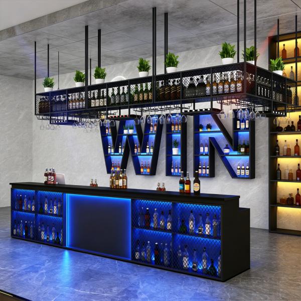 Muxing Empfangstresen, Kassentresen und Bartheke, geeignet für Restaurants und Bars, Schwarz