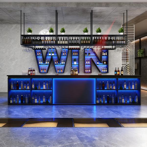 Muxing Empfangstresen, Kassentresen und Bartheke, geeignet für Restaurants und Bars, Schwarz