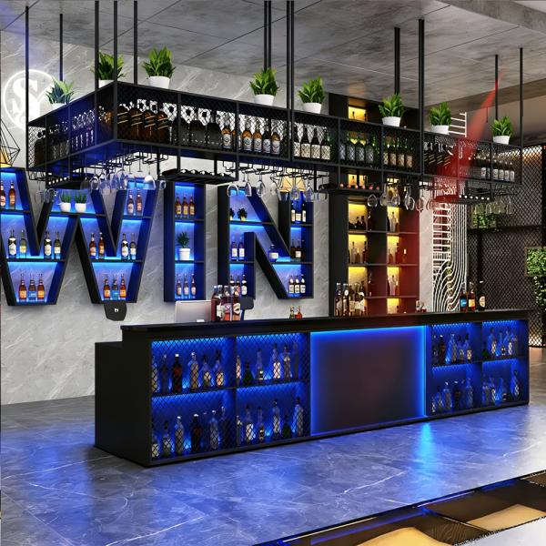 Muxing Empfangstresen, Kassentresen und Bartheke, geeignet für Restaurants und Bars, Schwarz