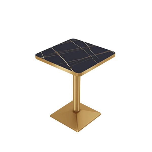 Muxing quadratischer Tisch Esstisch quadratischer Couchtisch Kaffeetisch Bistrotisch Schreibtisch Schwarz Gold 60*60*75cm