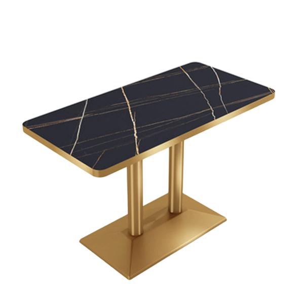 Muxing Langer Tisch, Esstisch, Couchtisch, Kaffeetisch, Bartisch, Schreibtisch, Schwarz Gold, 120 * 60 * 75 cm