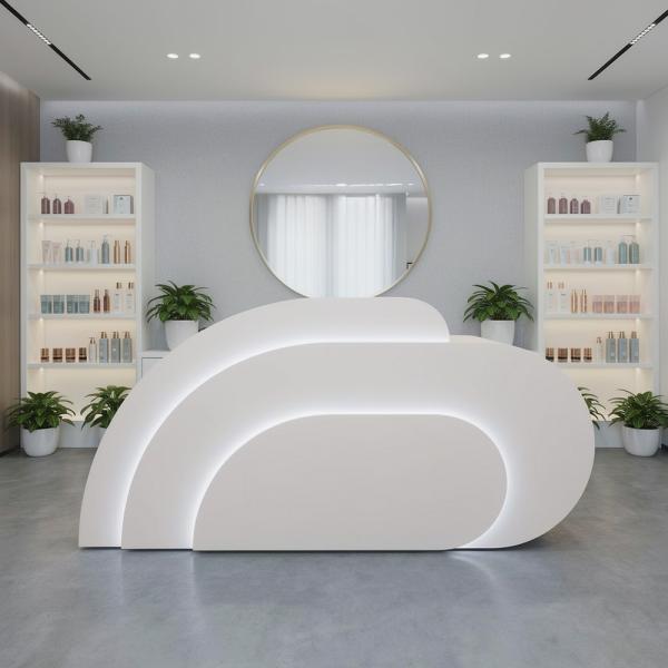 Muxing Salon Geschäft Empfangstisch Laden Kasse Kurvige Theke Gebogene Bar【SQQ】