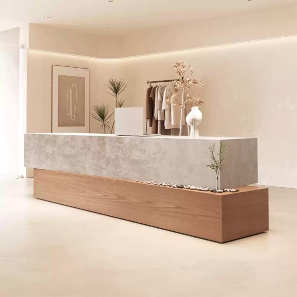 Muxing Empfangstheke für Ferienwohnung, Kassentheke, schlichte Theke, Theke im dezenten Luxusstil