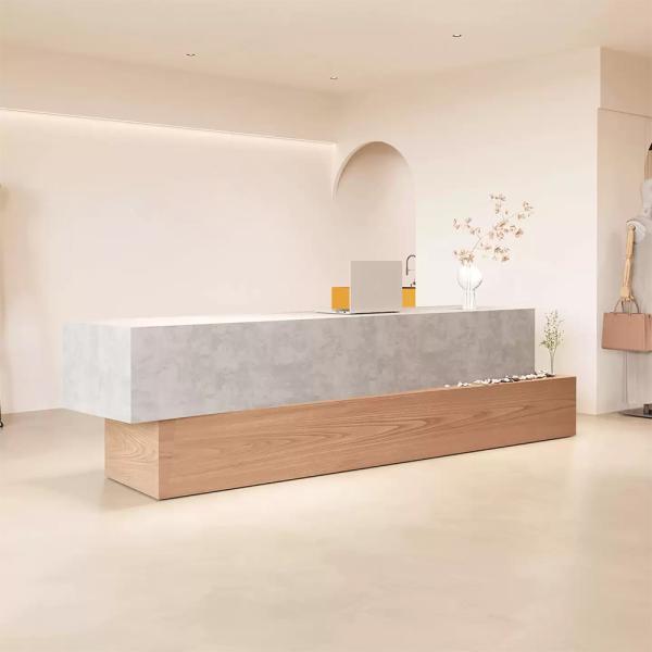 Muxing Empfangstheke für Ferienwohnung, Kassentheke, schlichte Theke, Theke im dezenten Luxusstil
