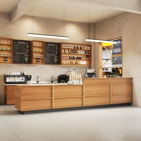 Muxing Massivholz Empfangstheke für Gastronomie, Geschäftliche Bar Theke, Schlichte Empfangstheke, Bar Theke