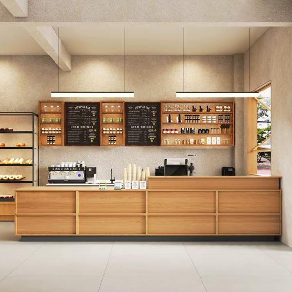 Muxing Massivholz Empfangstheke für Gastronomie, Geschäftliche Bar Theke, Schlichte Empfangstheke, Bar Theke