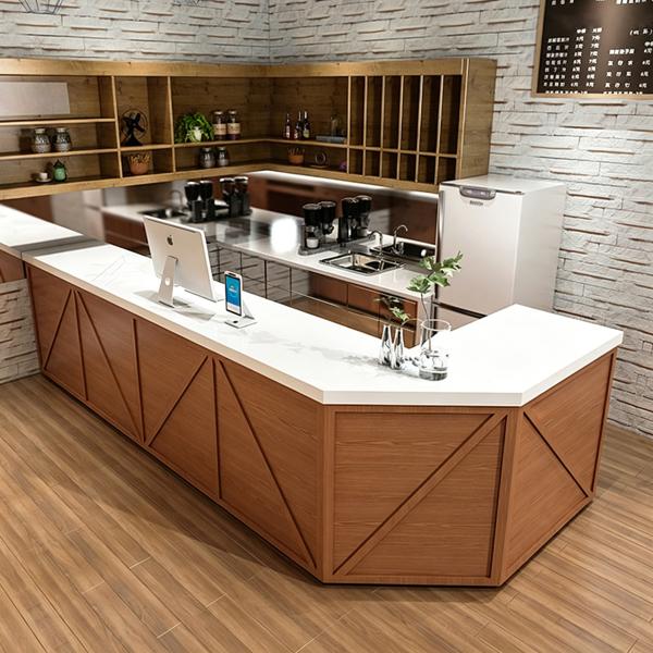 Muxing Bartheke im Industrial-Retro-Stil, Eckbar, minimalistische Bartheke, Bartheke im Gastronomie-Stil