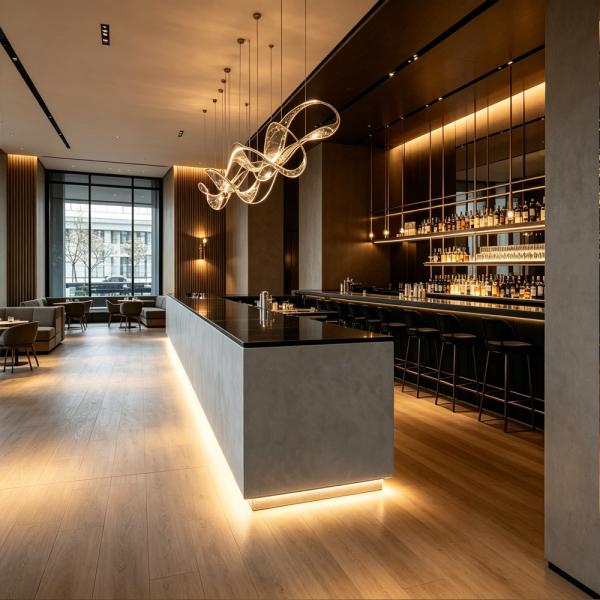 Luxuriöse Bartheke, maßgefertigte Bartheke, Empfangstheke für Gästehäuser/Gewerbebetriebe, Empfangstheke für Gewerbebetriebe